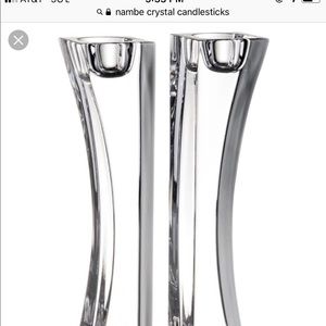 Nambe “kissing” crystal candlesticks
